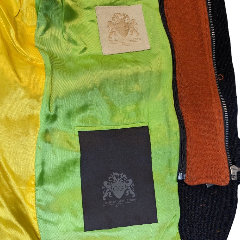 Elegant Men's Blazer with Orange Highlights - Picture 13 of 13